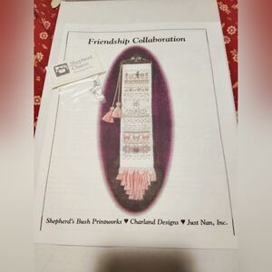 Just Nan Friendship Collaboration Cross Stitch Pattern & Sterling Silver Charm